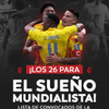Néstor Lorenzo, director técnico de la Selección Colombia, oficializó este lunes la lista de 26 jugadores convocados a la Copa del Mundo de Estados Unidos, México y Canadá 2026.