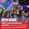 #Atención El París Saint-Germain se consagró campeón de la UEFA Champions League tras imponerse en la tanda de penales al Arsenal de Londres, pues el partido finalizó empatado 1-1 en los 120 minutos de juego reglamentarios más complemento.