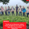 #Primicia | Caracol Radio conoció que a esta hora un grupo de personas rodea a tropas del Ejército en la vereda La Esperanza, zona rural de La Macarena, Meta, luego de la captura en la madrugada de Anderson Castro Repiso, alias Mono Huevo, señalado como cabecilla armado de la estructura Ever Castro del Bloque Jorge Suárez Briceño.