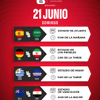 #RutaMundial ¡Conozca la agenda de HOY domingo, 21 de junio, en el Mundial 2026!