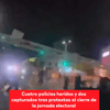  Cuatro policías heridos y dos capturados tras protestas al cierre de la jornada electoral.