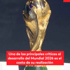 #ServicioInformativo | Una de las principales críticas al desarrollo de este Mundial de Fútbol es el costo de su realización.