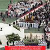 #ServicioInformativo | Procesiones de la Virgen de la Almudena y el Cristo de Medinaceli en el Estadio Santiago Bernabéu por visita del papa León XIV este 8 de junio.