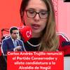 #6AMW | El senador antioqueño Carlos Andrés Trujillo presentó su renuncia a la militancia del Partido Conservador Colombiano, colectividad en la que desarrolló gran parte de su trayectoria política y desde la cual llegó al Congreso de la República.