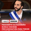 #Internacional | El presidente de El Salvador, Nayib Bukele, inscribió su precandidatura para buscar un tercer mandato consecutivo en los comicios generales de 2027, opción habilitada por una reforma constitucional de 2025 que permite la reelección indefinida, según informó la noche del domingo el partido gobernante Nuevas Ideas (NI).