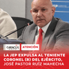 #Atención | La JEP decidió expulsar al teniente coronel (r) del Ejército, José Pastor Ruíz Mahecha, por incumplir de manera grave sus compromisos con la JEP en medio del caso 03 de falsos positivos y del caso 08 que investiga crímenes cometidos por miembros de la fuerza pública, agentes del Estado en asociación con grupos paramilitares o terceros civiles en el marco del conflicto armado.