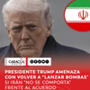 #Internacional | El presidente estadounidense, Donald Trump, aseguró este miércoles que volverá a “lanzar bombas” si Irán “no se comporta”, dos días antes de la ceremonia de firma en Suiza de un acuerdo para poner fin a la guerra en Oriente Medio.