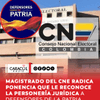 #Política | El magistrado del CNE, Alfonso Campo, radicó la ponencia en la que pide que se le reconozca la personería jurídica al movimiento Defensores de la Patria, alegando que “cumple los requisitos constitucionales, legales y jurisprudenciales”.