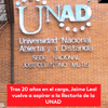 #6AMW | Antes del último debate que se realizará este 30 de julio para la elección del rector de la Universidad Nacional Abierta y a Distancia (UNAD), volvió a abrirse el debate sobre la permanencia de Jaime Alberto Leal Afanador, quien completa 20 años al frente de la institución y busca un nuevo periodo de cuatro años.