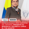 Caracol Radio conoció en primicia que este miércoles, 1 de julio, Patricia Duque Cruz, ministra del Deporte, presentó su renuncia y dejará el cargo el 7 de agosto.