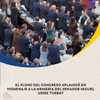 #20DeJulioCaracolRadio | El pleno del Congreso aplaudió en homenaje a la memoria del senador del Centro Democrático asesinado, Miguel Uribe Turbay, en medio del discurso de la oposición.