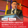 #Primicia | Tras dar por terminados los escrutinios y la entrega de credenciales, el magistrado Cristian Quiroz renunció a la presidencia del Consejo Nacional Electoral.