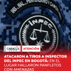 #ATENCIÓN | El inspector Wilson Daniel Puentes Ramírez, comandante de auxiliares del ERON La Picota, recibió un disparo en el abdomen cuando llegaba a su residencia, en el barrio Castilla.