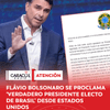 #Atención | El senador ultraderechista Flávio Bolsonaro, quien huyó a Estados Unidos dos días después de perder las elecciones presidenciales frente a Lula da Silva, se declaró el “verdadero presidente electo de Brasil”.