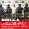 La Policía Nacional capturó en el municipio de La Pintada, Antioquia, a Antonio Márquez Gómez, alias ‘El Descuartizador’, quien es requerido por las autoridades de Francia mediante circular roja de INTERPOL por su presunta responsabilidad en el homicidio y desmembramiento de su expareja, Corinne Di Dio, ocurrido en ese país en el año de 1995.