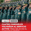 El Decreto 1591 del 22 de octubre de 2026 incluye a cuatro coroneles del Ejército Nacional que habían quedado por fuera del servicio o de anteriores procesos de ascenso durante el Gobierno de Gustavo Petro y que ahora volverían a la carrera para ascender al grado de brigadier general.