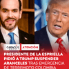  #ATENCIÓN | El presidente de Colombia, Abelardo de la Espriella, sostuvo una conversación telefónica de diez minutos con el mandatario de Estados Unidos, Donald Trump, en medio de la emergencia que atraviesa el país tras el terremoto.
