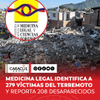 #Actualidad | El Instituto Nacional de Medicina Legal informó este sábado que 279 víctimas del terremoto ocurrido el pasado 10 de agosto ya fueron identificadas.
