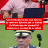 #6AMW | El general José Luis Esparza (@jlesparzag), recordado por liderar en tierra la Operación Jaque que permitió la liberación de 15 secuestrados de las FARC, reveló en 6AM de Caracol Radio que conoció su salida nuevamente del Ejército Nacional a través de un estado de WhatsApp del general (r) Eduardo Zapateiro y señaló al excomandante del Ejército como responsable de las decisiones que llevaron a su retiro.