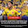 🇨🇴 El mediocampista confirmó su retiro del equipo nacional, luego de su participación en el Mundial