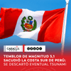 Un sismo de magnitud 5,1 se sintió este domingo en la sureña región de Arequipa, aunque se descartó un eventual tsunami, escasas horas después de otro movimiento telúrico de magnitud 4,5 en la vecina región Ica, ubicada también en la costa sur de Perú.