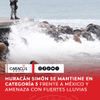 El huracán Simón se mantiene en categoría 3 frente a las costas del Pacífico mexicano, con vientos sostenidos de 185 kilómetros por hora y rachas de hasta 220 km/h. Se registro una persona fallecida y daños materiales.