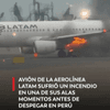#EnRedes | Un avión de la aerolínea Latam sufrió un incendio en una de sus alas momentos antes de despegar de Lima hacia Piura (Perú).