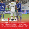 #Deportes | El partido entre Millonarios y Once Caldas programado para el 13 de octubre a las 8:30 p.m. en el Estadio el Campin, fue aplazado por la DIMAYOR.